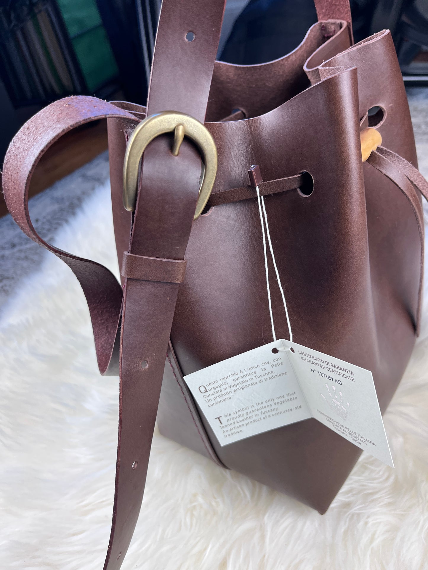 Choco cherry handsewn purse